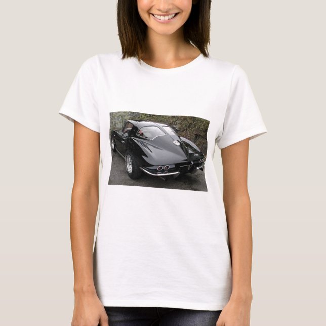 T-shirt Corvette Classic Black Split Fenêtre (Devant)