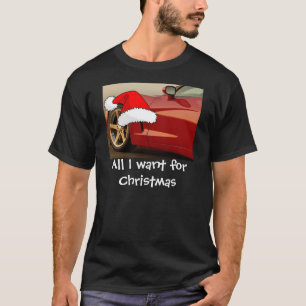 T-shirt Corvette rouge de Noël