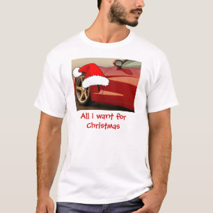T-shirt Corvette rouge de Noël