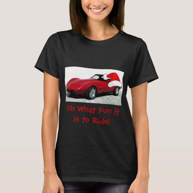 T-shirt Corvette rouge de Noël 1979 (Devant)