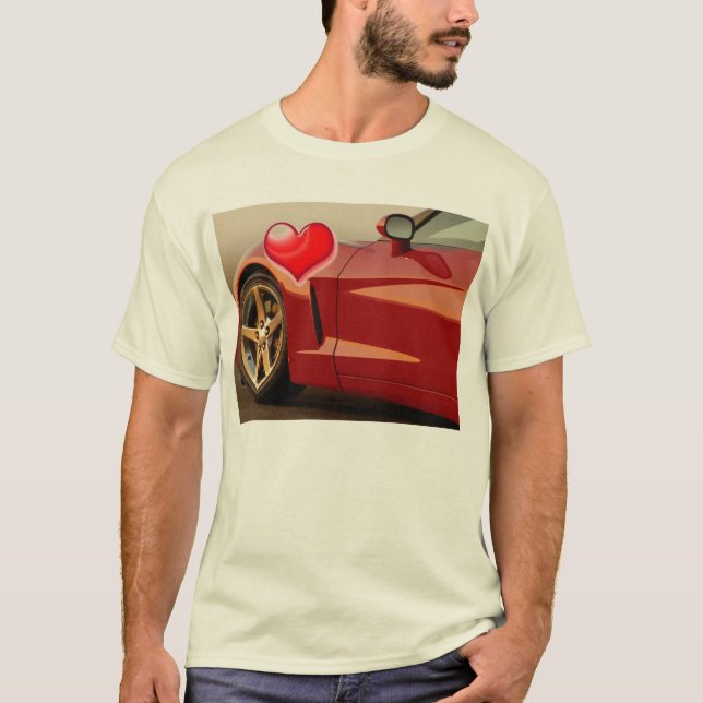 T-shirt Corvette rouge Valentine (Devant)