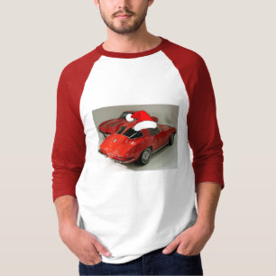 T-shirt Corvettes de Noël Classique Rouge