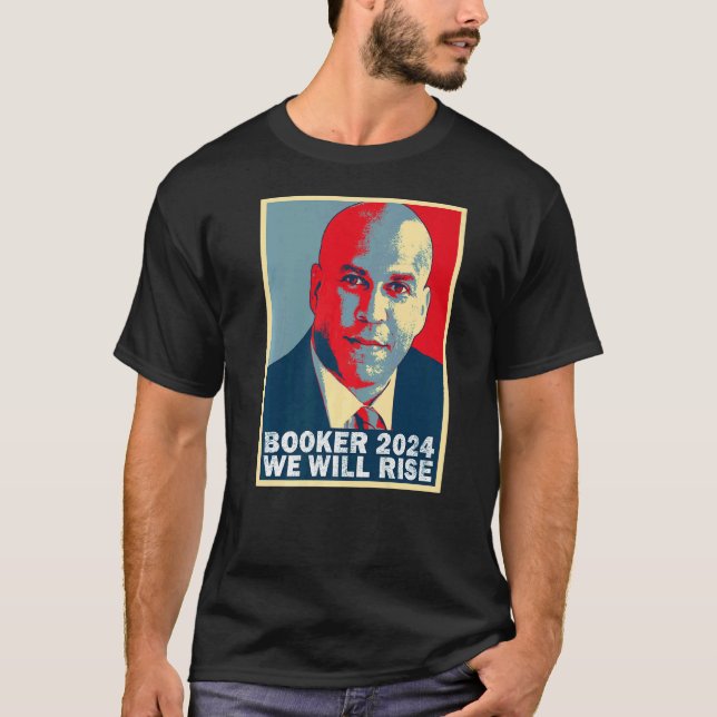 T-shirt Cory Booker We Will Rise Cory Booker (Devant)