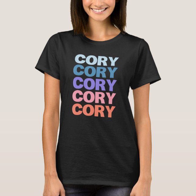 T-shirt Cory de texte répété moderne (Devant)