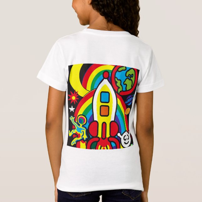 T-Shirt Cosmic Adventure : Rainbow Rocket Launch (Dos)