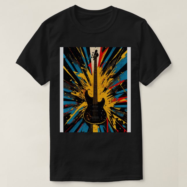 T-shirt Cosmic Bass Riff brisant les dimensions musicales  (Design devant)