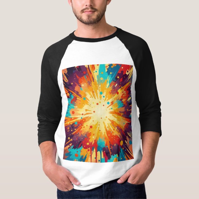 T-shirt Cosmic Burst Abstract Splatter Art (Devant)