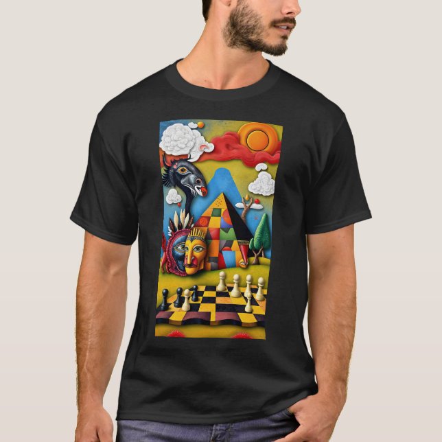 T-shirt cosmic chess (Devant)