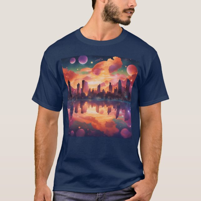 T-shirt Cosmic City vintage (Devant)