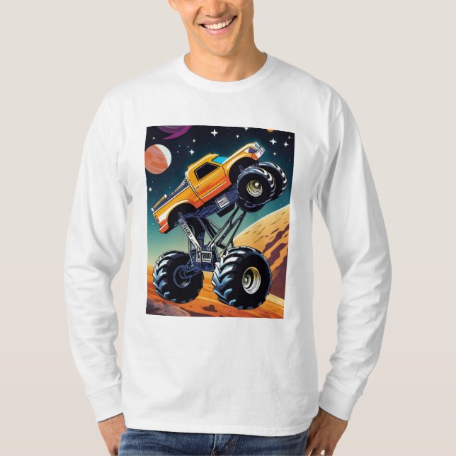 T-shirt Cosmic Earth Shaker : Camion Monster dans l'espace (Devant)