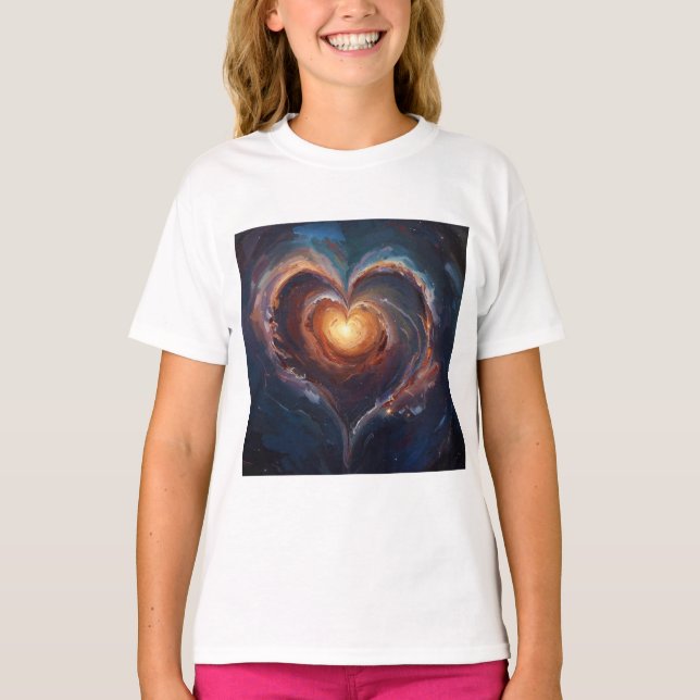 T-shirt Cosmic Heart Galaxy Love Art – Universe Romance  (Devant)
