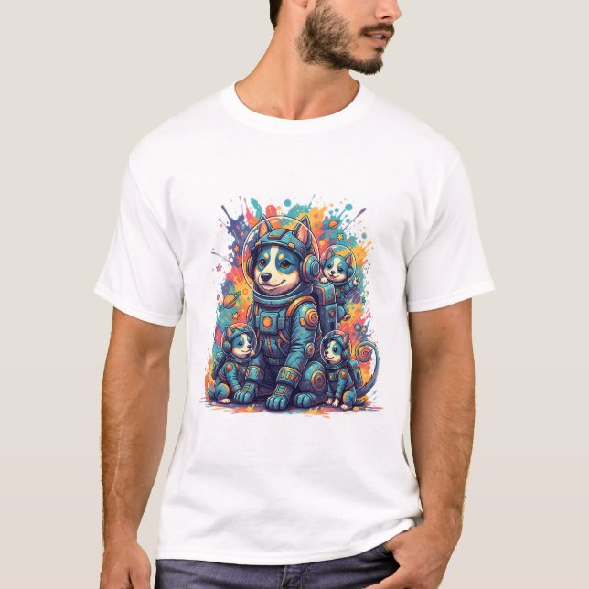 T-shirt Cosmic Pups Astro Crew (Devant)