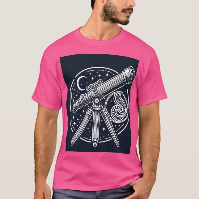 T-shirt Cosmic Stargazer Télescope Vintage Art (Devant)
