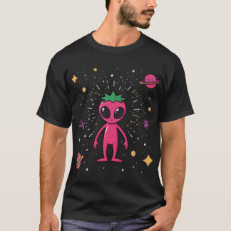 T-shirt Cosmic Strawberry Alien – Cute Sci-Fi Fruit