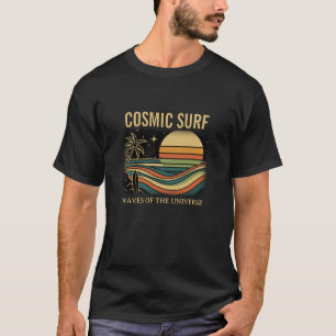 T-shirt Cosmic Surf Rétro Vague • Surf Vintage Coucher de 