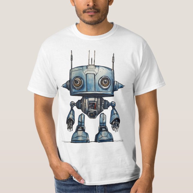 T-Shirt Cosmic Whimsy : sci fi robot design (Devant)