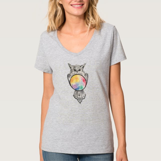 T-shirt cosmique de hibou (Devant)