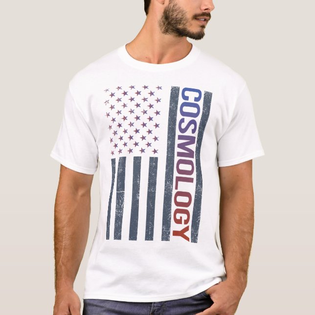 T-shirt Cosmologie du drapeau américain (Devant)