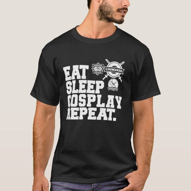 T-shirt Cosplay de la veille à manger Répéter Cosplayer (Devant)