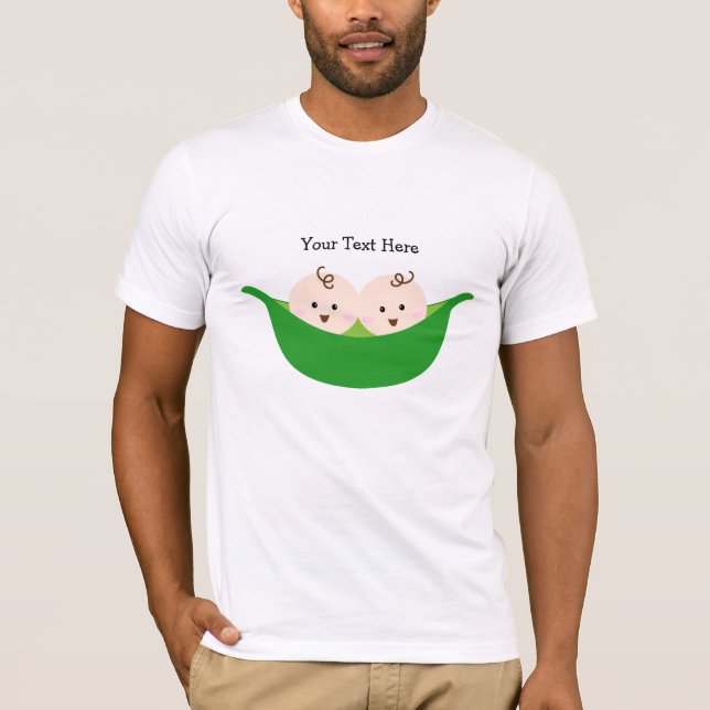 T-shirt Cosses de pois jumelles (personnalisables) (Devant)