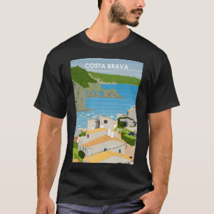 T-shirt Costa Brava Espagne Vintage Minimal Retro Pos Voya