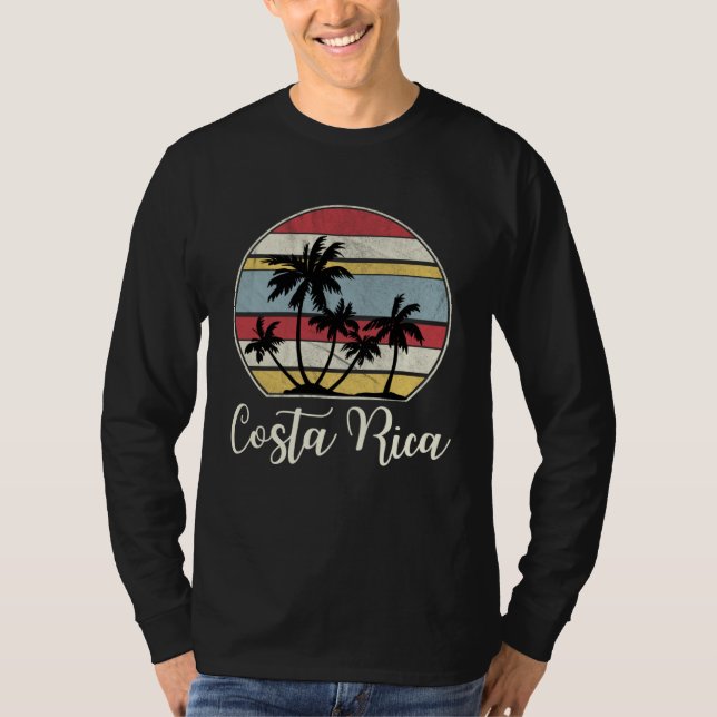 T-shirt Costa Rica Beach Vacation Trip Tropical Retro (Devant)