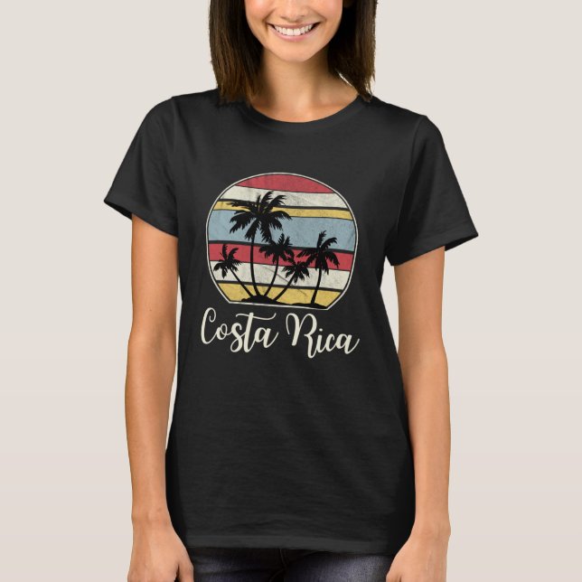 T-shirt Costa Rica Beach Vacation Trip Tropical Retro (Devant)