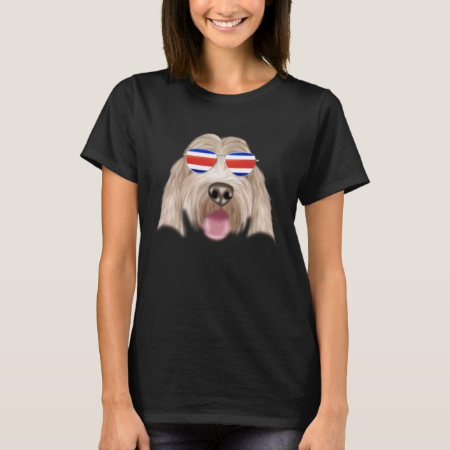 T-shirt Costa Rica Flag Grand Basset Griffon Vendeen Dog T (Devant)