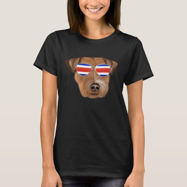 T-shirt Costa Rica Flag Russell Terrier Dog Tico Pocket (Devant)