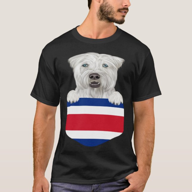 T-shirt Costa Rica Flag Soft Coated Wheaten Terrier Dog In (Devant)