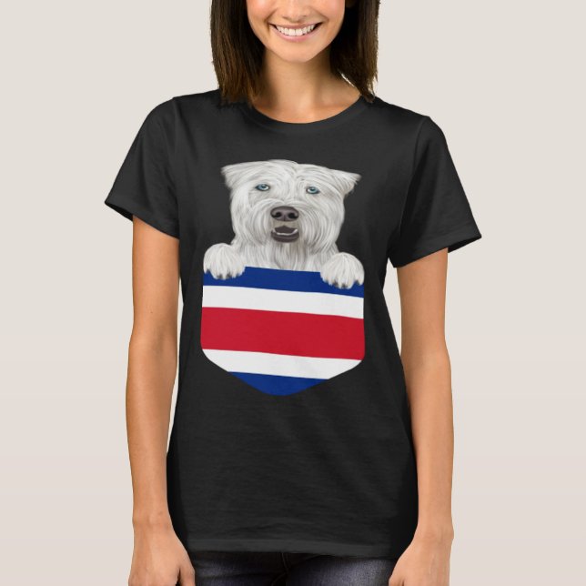 T-shirt Costa Rica Flag Soft Coated Wheaten Terrier Dog In (Devant)