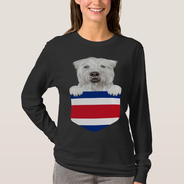 T-shirt Costa Rica Flag Soft Coated Wheaten Terrier Dog In (Devant)