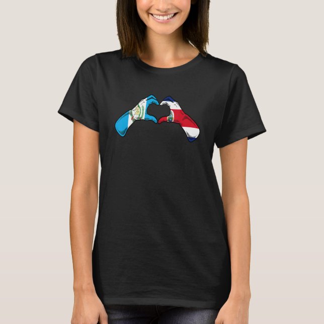 T-shirt Costa Rica Guatemala Flag Costa Rican Guatemalan H (Devant)