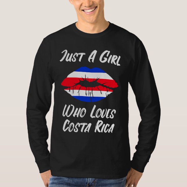 T-shirt Costa Rica Lips Mouth Love Flag (Devant)