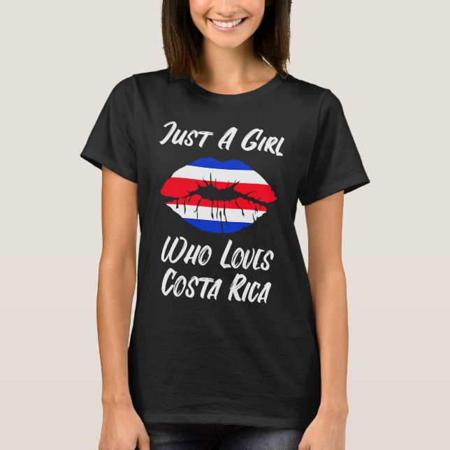 T-shirt Costa Rica Lips Mouth Love Flag (Devant)