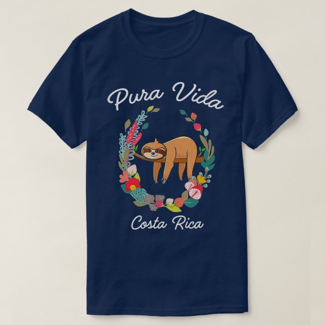 T-shirt Costa Rica Pura Vida Sloth (Design devant)