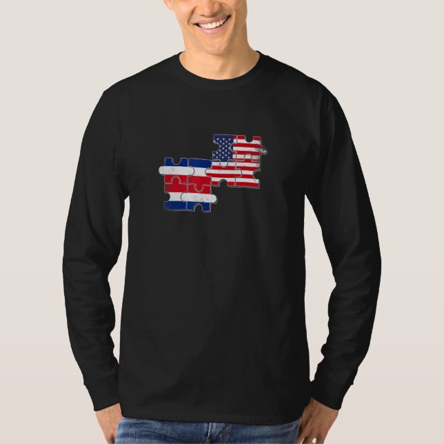 T-shirt Costa Rica USA Costa Rican American Flag (Devant)