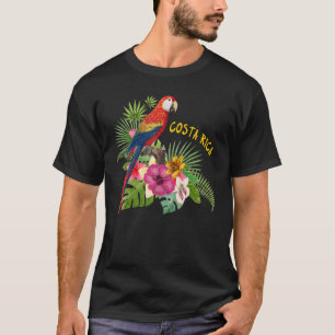 T-shirt Costa Rica Vacances Parrot Fleurs tropicales Femme