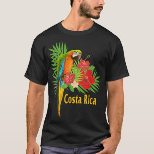 T-shirt Costa Rica Vacances Perroquet Fleurs tropicales