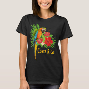 T-shirt Costa Rica Vacances Perroquet Fleurs tropicales