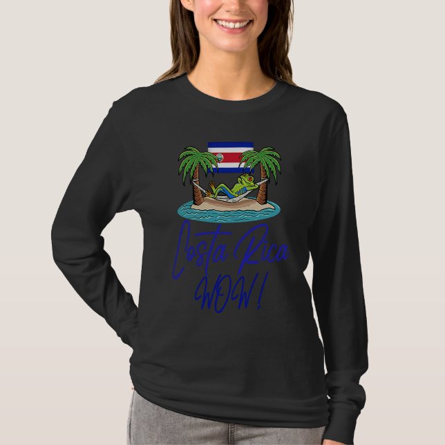 T-shirt Costa Rica Wow Drapeau Costaricain (Devant)