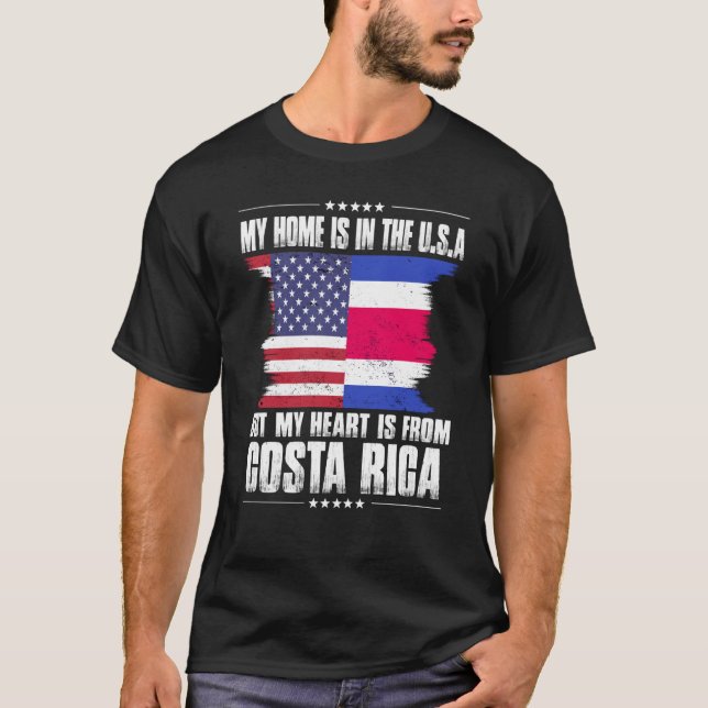 T-shirt Costa Rican American Patriot Grown Proud Home Hear (Devant)