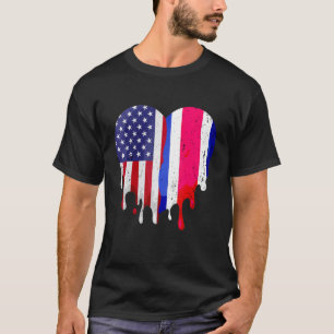 T-shirt Costa-Rican Patriot Américain Cultivé Pays Fondu