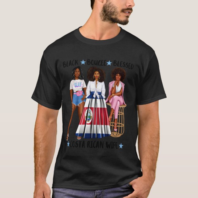 T-shirt Costa Rican Wife Black Latina From Costa Rica Afro (Devant)