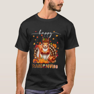 T-shirt Costume bon thanksgiving écureuil Turquie Fall Le