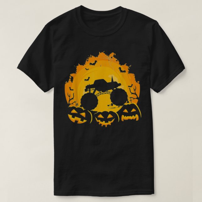 T-shirt Costume Citrouille Halloween Monster Truck Pour Ga (Design devant)