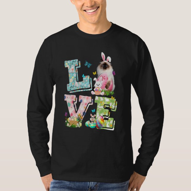 T-shirt Costume d'amour de Pâques Chat Birman (Devant)