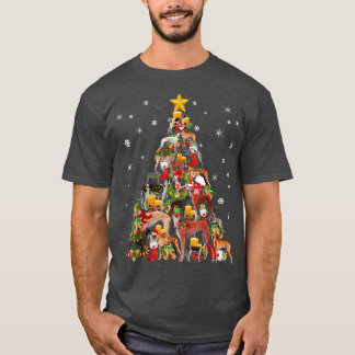 T-shirt Costume d'arbre de Noël Greyhound Funny Xmas Chien