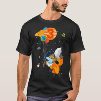 T-shirt Costume d'astronaute Fox 3ème anniversaire de l'as