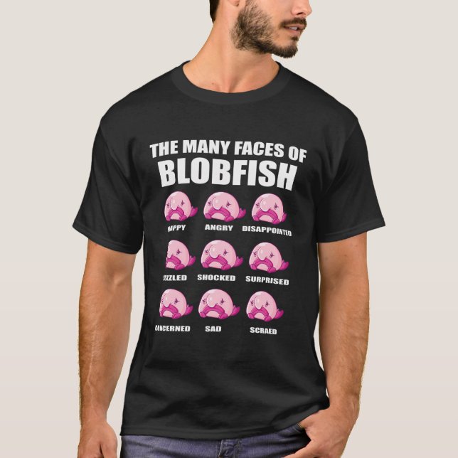 T-shirt Costume de Blobfish - Vilain Boule Poisson Visage  (Devant)